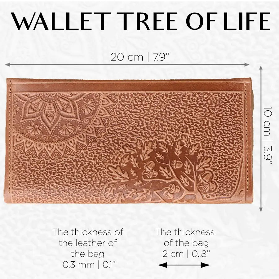 Wallet Tree Tree of Life Wallet – Handmade Leather Wallet with Symbolic Tree ...